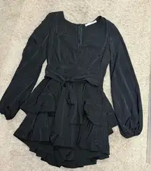 Saints + Secrets Black Ruffle Romper in EUC size XS