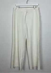 St. John Off White Wide Leg Dress Pants