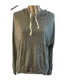 Heart & Hips Gray Hooded Long Sleeve Lightweight Pullover Shirt Women Sz M