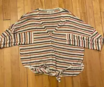 Boxy Striped Tie Top 