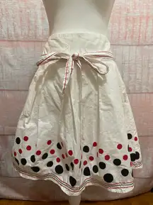 Junior’s White Red and Blue Polka Dot Assymetrical A Line Skirt Size 3