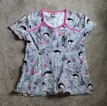 Betty Boop Scrub Top SIZE S 3️⃣