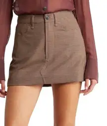 Rag & Bone Itty Bitty Wool Plaid Herringbone Mini Skirt Size 10 NWT
