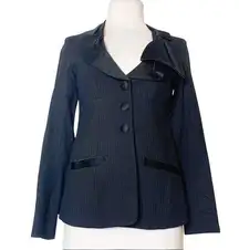 Nanette Lepore bow lapel tuxedo jacket blazer black sz 0