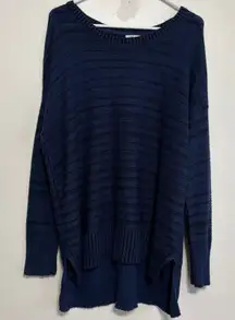 Style & Co Blue High-Low Sweater 1X – Loose Knit Scoop Neck