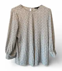 Adrianna Papell Black and White Patterned Blouse