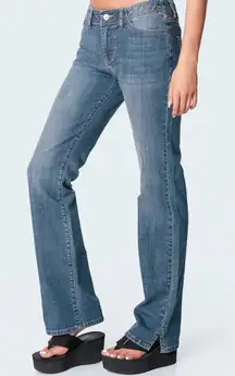 NWT Edikted Women's Blue Jeans Size Small Aubrey Low Rise Denim