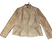 Liz Claiborne Collection Blazer Womens Size 8 Brown Textured Snaps Jacket‎