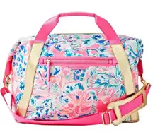 Lilly Pulitzer Sunseekers Travel Tote Tiki Pink Gypsea Duffle Bag Weekender