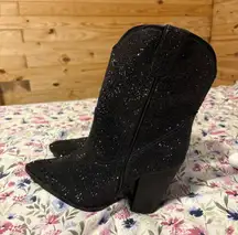 black glitter heels 