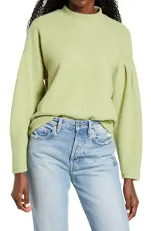 NWOT Melon Green Mock Neck Sweater