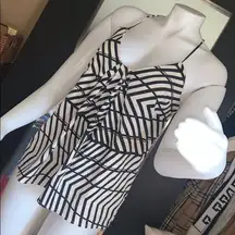 Greylin Art Deco Patterned Tank Top Blouse XS