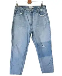 Abercrombie & Fitch  33 The Mom High Rise Curve Love Repair Patch Jeans