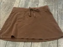 Brandy Melville Brown Skater Mini Skirt with Tie Front