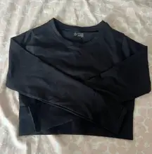 Aerie Black Long Sleeve Crop Top 