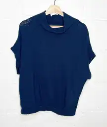 Free People Beach Women’s Navy Blue Mock Neck Dolman Pullover Sweater Small