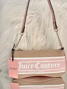 NWT! JUICY COUTURE EMBOSSED SCRIPTED SHOULDER BAG w/ CHAIN DETAIL