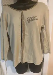 Harley Davidson 3/4 sleeve snap up shirt