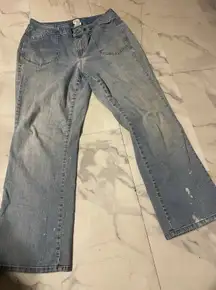 Just My Size Jeans Womens Sz 18 Stretch Waist Light Wash G0142