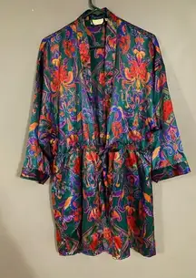 Victoria Secret Vintage Gold Label Paisley/Floral Multicolor Robe S