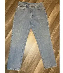 Vintage 90s Riders Womens 12M 32x30.5 High Rise Mom Straight Leg Jeans Light
