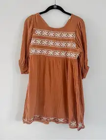 Bohme orange embroidered mini dress