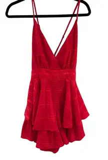 Selfie Leslie Sleeveless Mini V Neck Dress Criss Cross Back Bow 14 July 4 USA