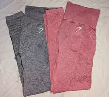 NWOT Gymshark Vital Seamless Leggings Lot Of 2 Medium Pink/Grey