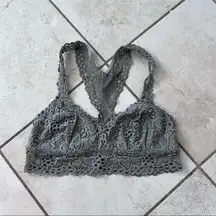 Aerie womens lace racerback bralette grey medium