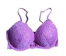 NWT Fredericks of Hollywood Jessica Pink Lace Push-up Bra Size 32D