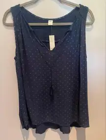 NWT  Tassel Tie Sleeveless Top size L