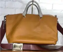 Chloé Chloe Baylee Large Handbag Two Tone Leather Calfskin Yummie Cookie Brownie Brown