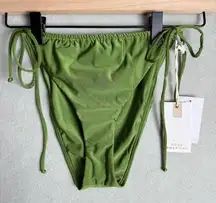 Good American Swim Bottom Women Green Tiny Ties Bikini Size 3/Large