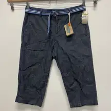 Dockers Capri Straight Pants Womens Plus US 14 Soft Denim Dark Chambray