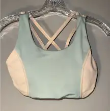 Senita two toned cross back padded sports bra XS