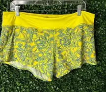 Rabbit NWT Lined Catch Me If You Can Aurora Yellow Printed Shorts Sz XL