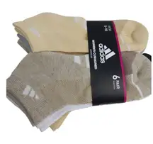 🤎NWT•Adidas Womens Cushioned Low-Cut Socks(6PK)Aeroready Technology•Size:5-10🤎