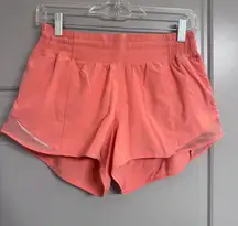 Orange Lululemon Shorts 2.5"
