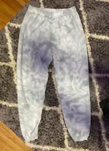 Light Grey & White Tie Dye Sweatpants