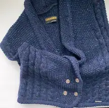 Vintage Geiger Austrian blue wool chunky sweater vest, size medium EU 40