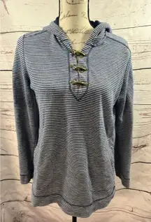 Lauren Jeans Co. Ralph Lauren Striped Toggle Hoodie - Women's‎ Medium