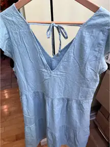 DEX Flutter Sleeve Babydoll Mini Dress