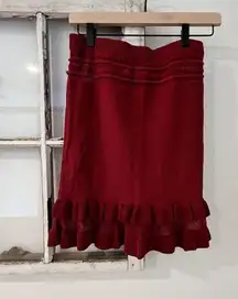 Knitz For Love And Lemons Revolve Irvington Mini Red Ruffle Skirt Size Small