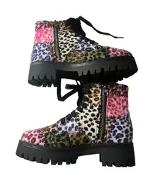 Current Mood dolls kill leopard patchwork platform boots size 7