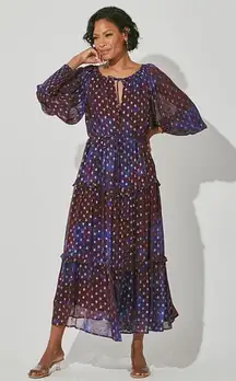 Cleobella Addison Midi Dress Confetti Tiered Sheer Size‎ XSmall  NWT $298