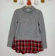 THML Cozy Layered Look Wallis Plaid Sweater Size Medium