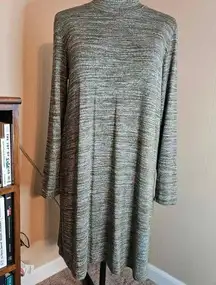 Market & Spruce XXL Gray Babydoll Turtleneck Sweater Dress