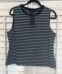 Rachel Zoe Navy And White Stripe Tank‎ Top Size Large