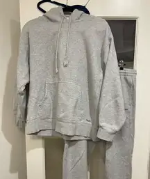 Aritzia TNA Gray Hoodie and Sweatpants Set