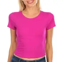 Bozzolo 🎉4/$25🎉 Juniors Ribbed Cropped Top Hot Pink Sz L NWOT